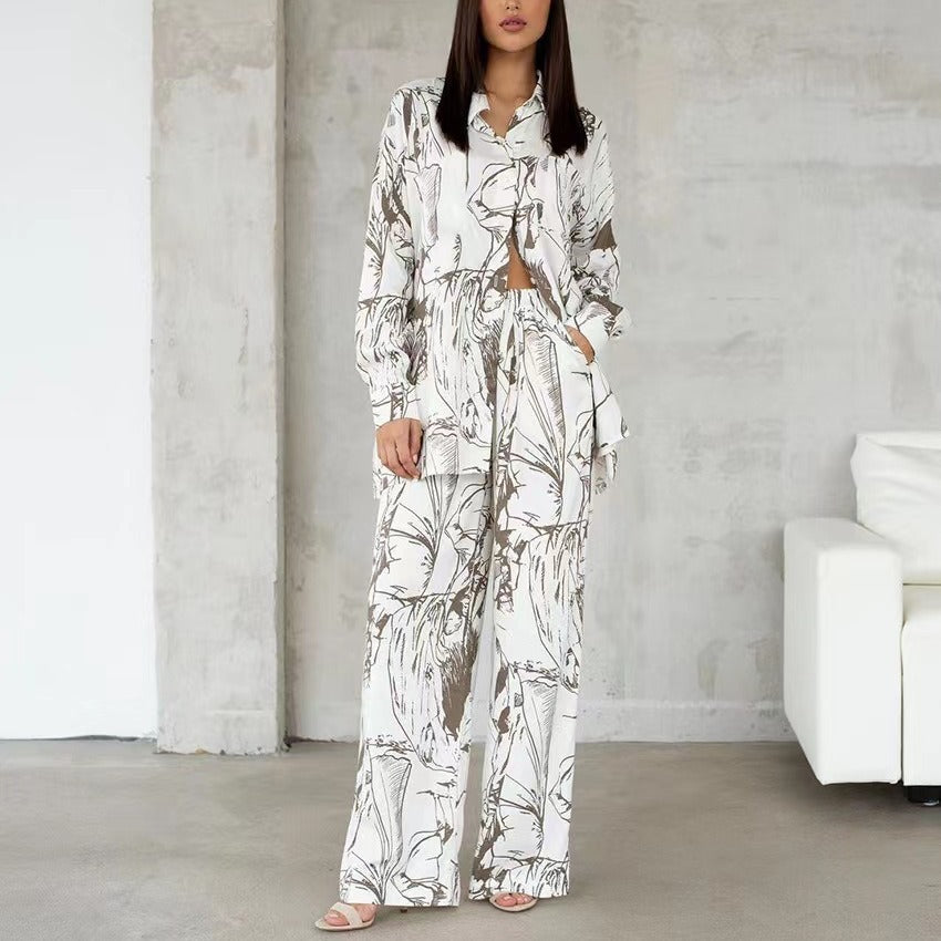 Damer Elegant och avslappnad blus-byxdress Eva Jonsson-Eva Jonsson