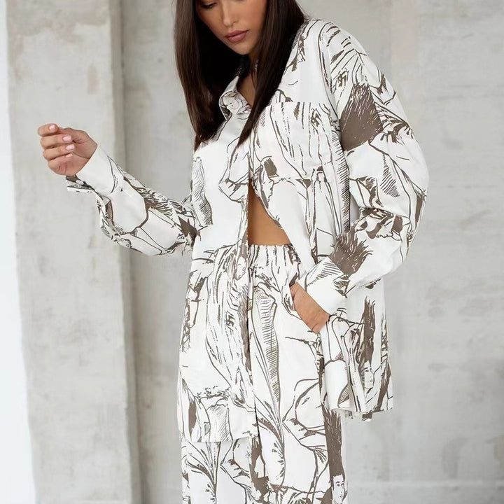Damer Elegant och avslappnad blus-byxdress Eva Jonsson-Eva Jonsson
