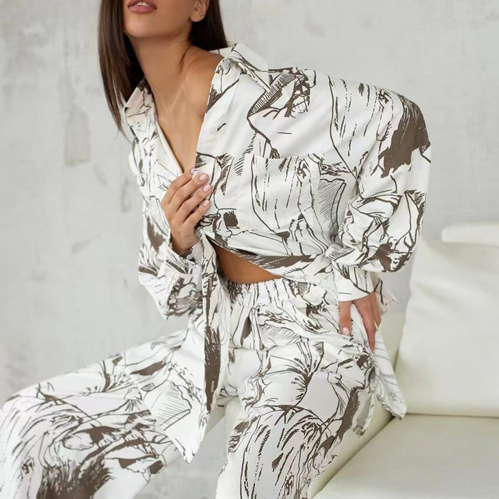 Damer Elegant och avslappnad blus-byxdress Eva Jonsson-Eva Jonsson