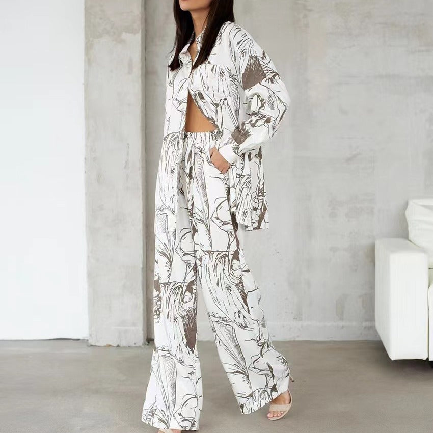 Damer Elegant och avslappnad blus-byxdress Eva Jonsson-Eva Jonsson