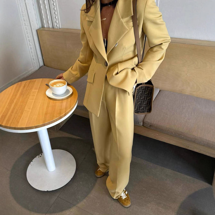Damer Elegant och avslappnad kostymset med vida byxor Eva Jonsson-Eva Jonsson