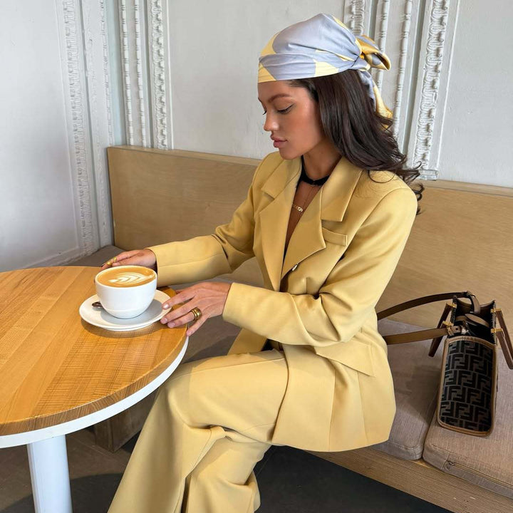 Damer Elegant och avslappnad kostymset med vida byxor Eva Jonsson-Eva Jonsson