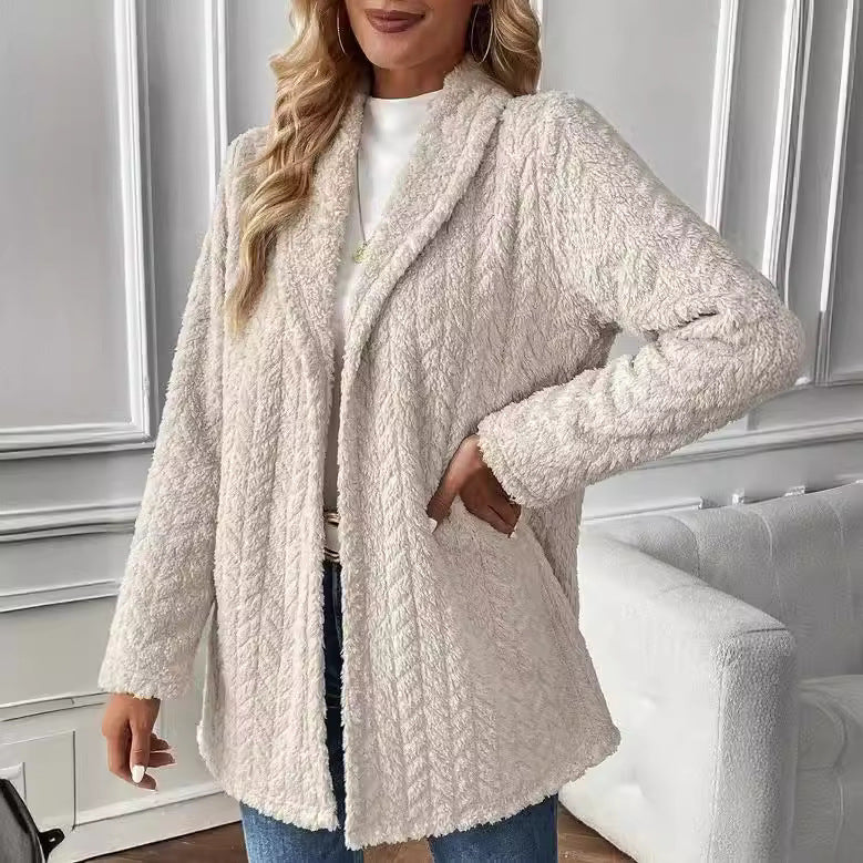 Damer Elegant och avslappnad plyschjacka med strukturerad design Mirla-Eva Jonsson