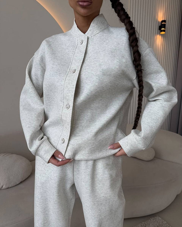 Damer Elegant och bekväm fritidsdräkt-set med modernt knappstängning Eva Jonsson-Eva Jonsson