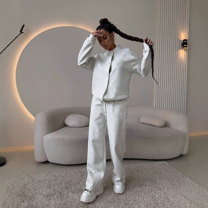 Damer Elegant och bekväm fritidsdräkt-set med modernt knappstängning Eva Jonsson-Eva Jonsson