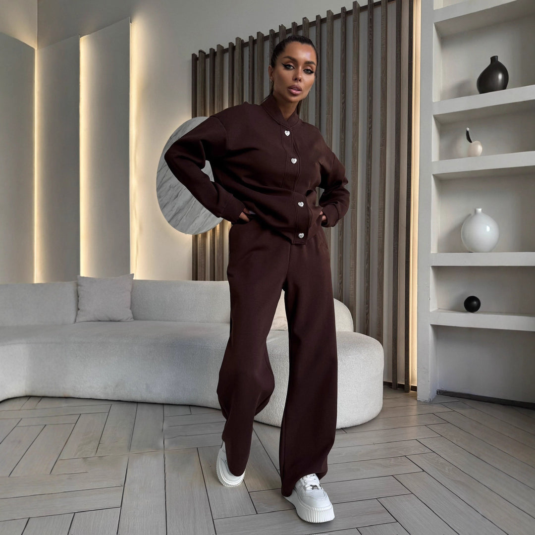 Damer Elegant och bekväm fritidsdräkt-set med modernt knappstängning Eva Jonsson-Eva Jonsson
