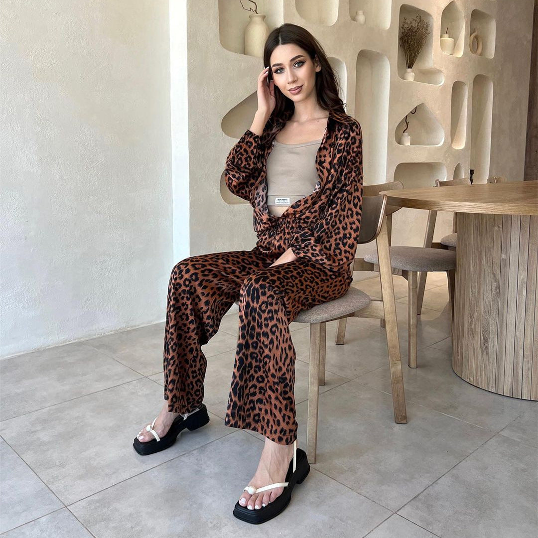 Damer Elegant och bekväm lounge-set med leopardmönster Eva Jonsson-Eva Jonsson