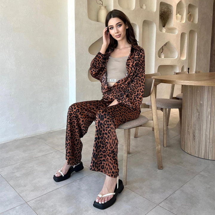 Damer Elegant och bekväm lounge-set med leopardmönster Eva Jonsson-Eva Jonsson