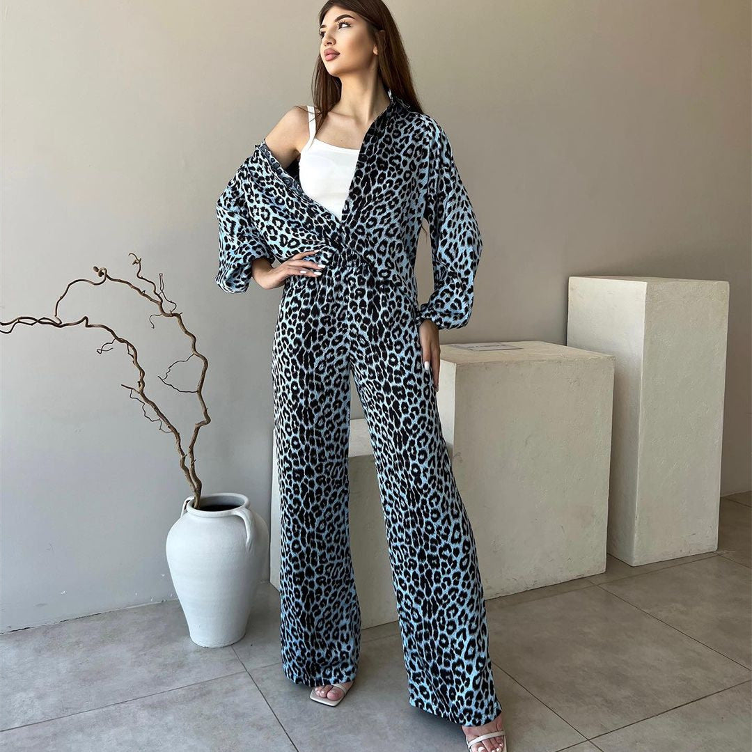 Damer Elegant och bekväm lounge-set med leopardmönster Eva Jonsson-Eva Jonsson