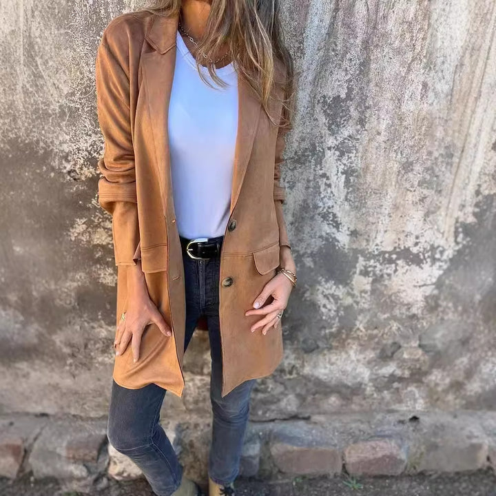 Damer Elegant och bekväm mocka-blazer Mirla-Eva Jonsson