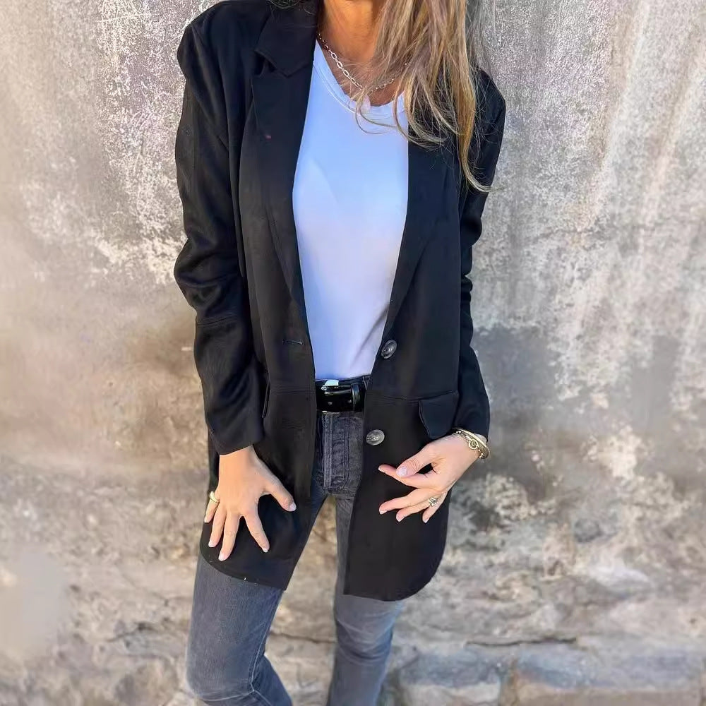 Damer Elegant och bekväm mocka-blazer Mirla-Eva Jonsson