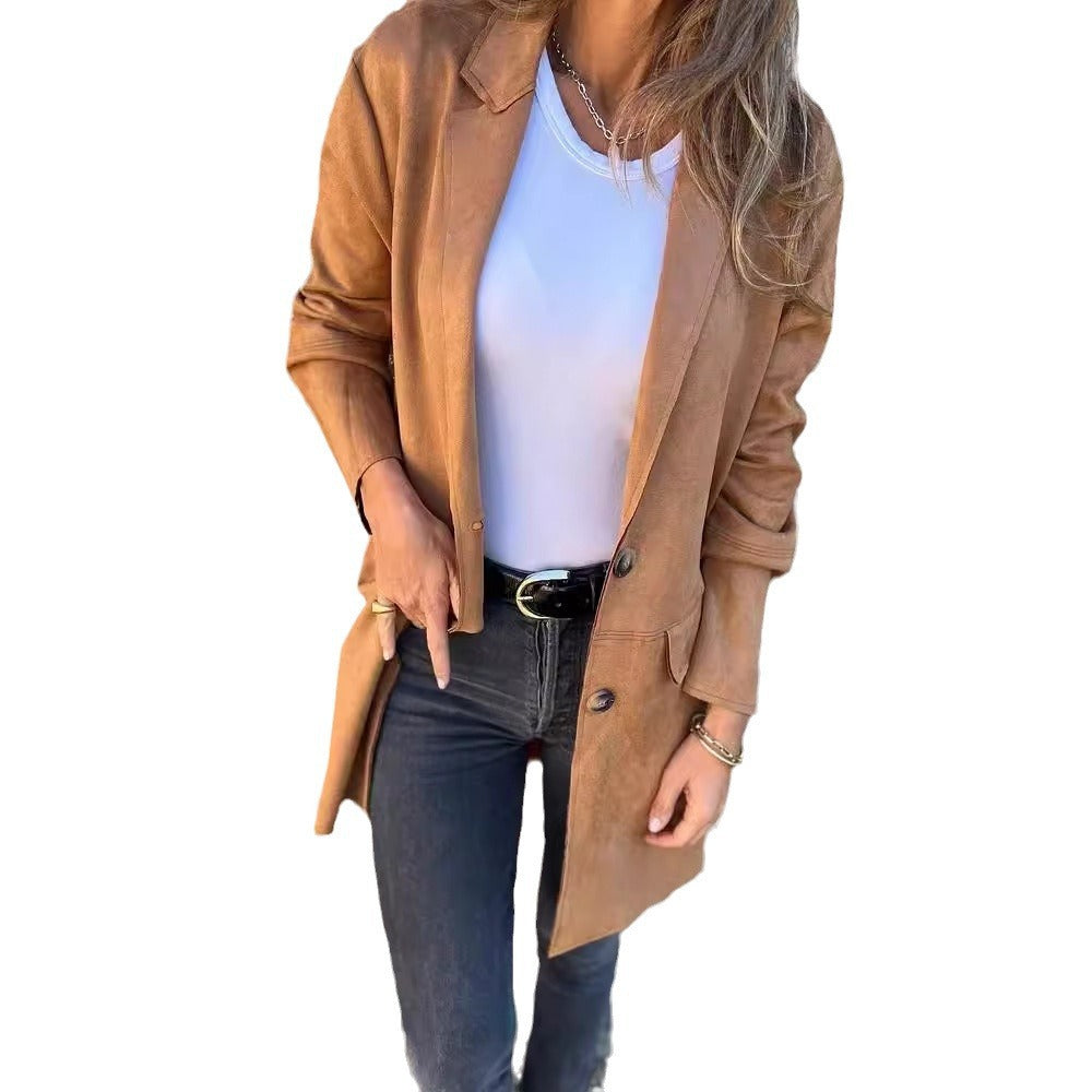 Damer Elegant och bekväm mocka-blazer Mirla-Eva Jonsson