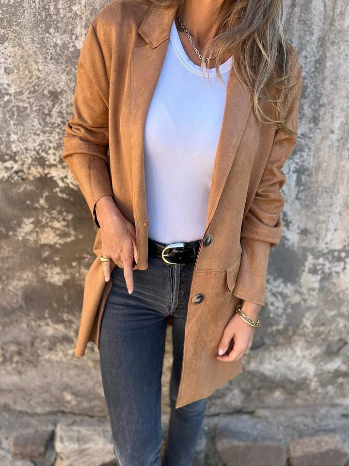 Damer Elegant och bekväm mocka-blazer Mirla-Eva Jonsson
