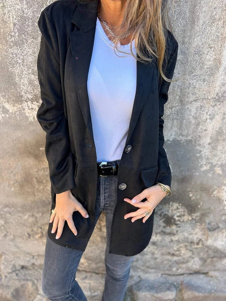 Damer Elegant och bekväm mocka-blazer Mirla-Eva Jonsson