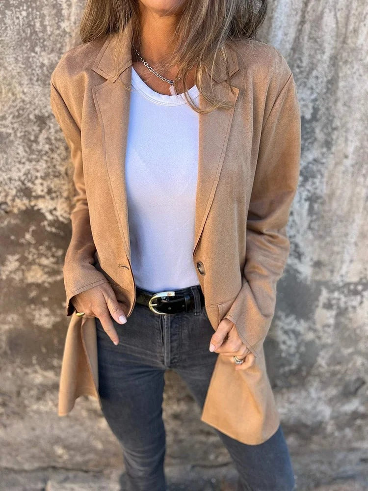 Damer Elegant och bekväm mocka-blazer Mirla-Eva Jonsson