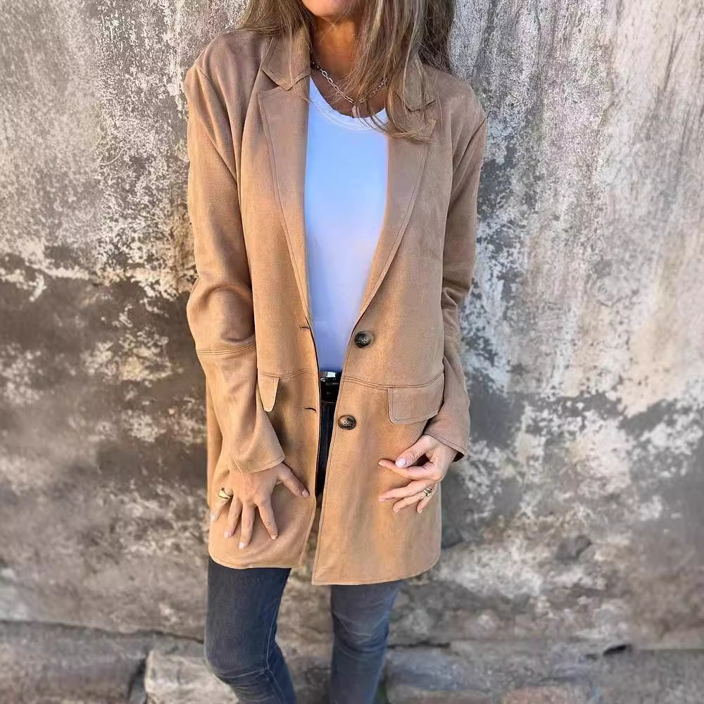 Damer Elegant och bekväm mocka-blazer Mirla-Eva Jonsson