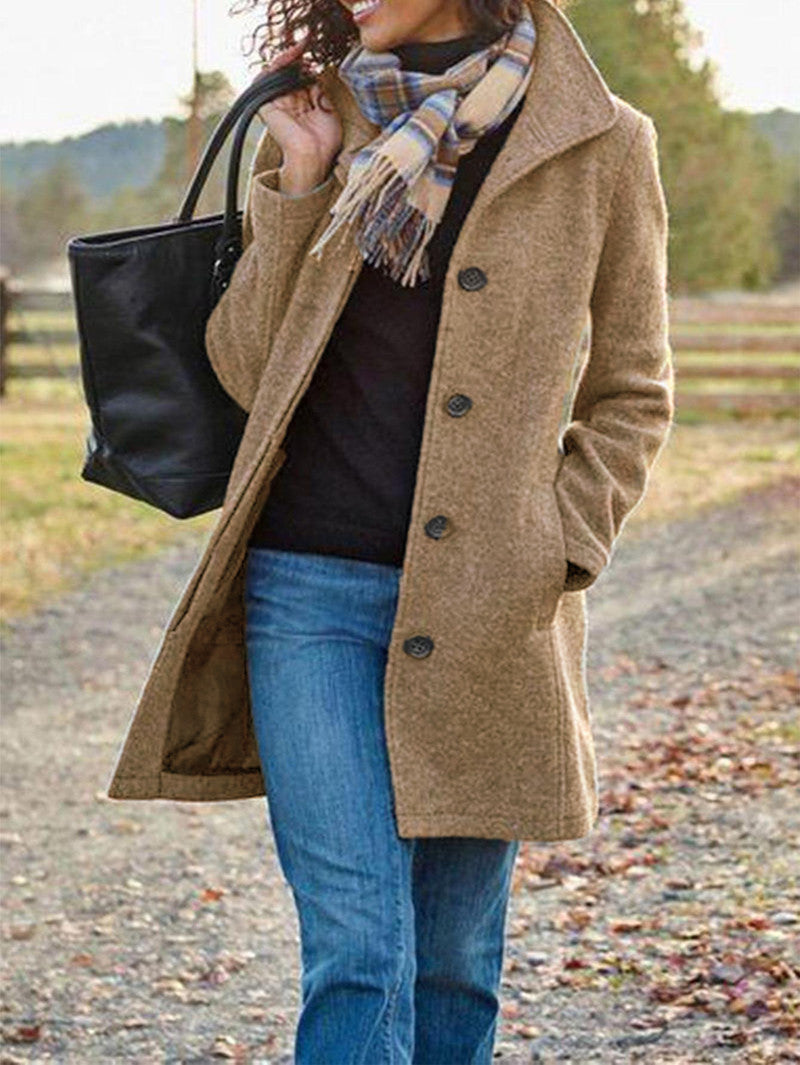 Damer Elegant och bekväm övergångsjacka med hög krage och praktiska fickor Mirla-Eva Jonsson