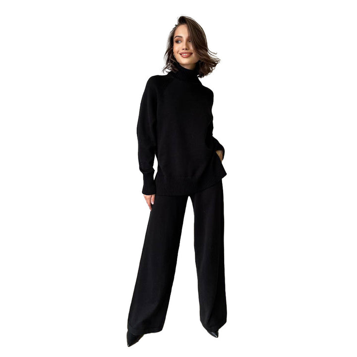 Damer Elegant och bekväm stickad ensemble med rullkrage Mirla-Eva Jonsson