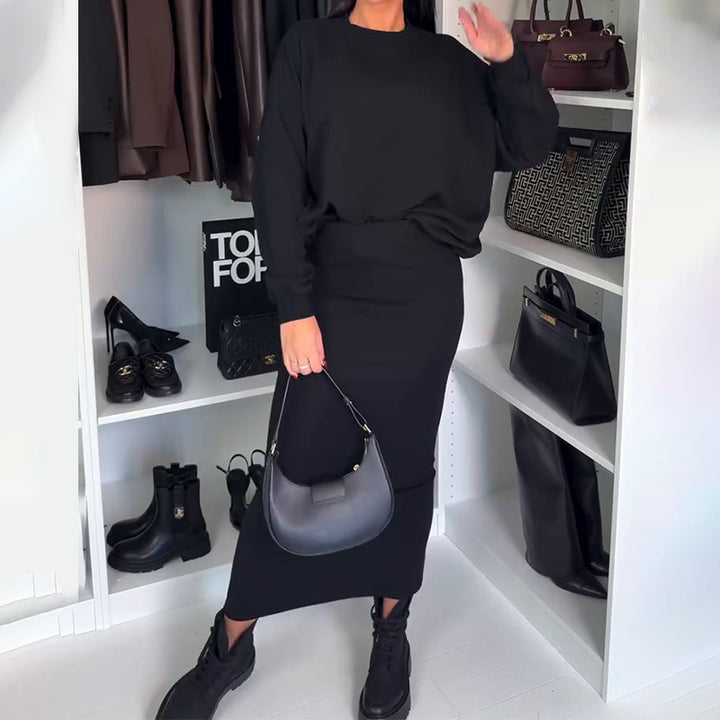 Damer Elegant och bekväm stickad klänningkombination Eva Jonsson-Eva Jonsson