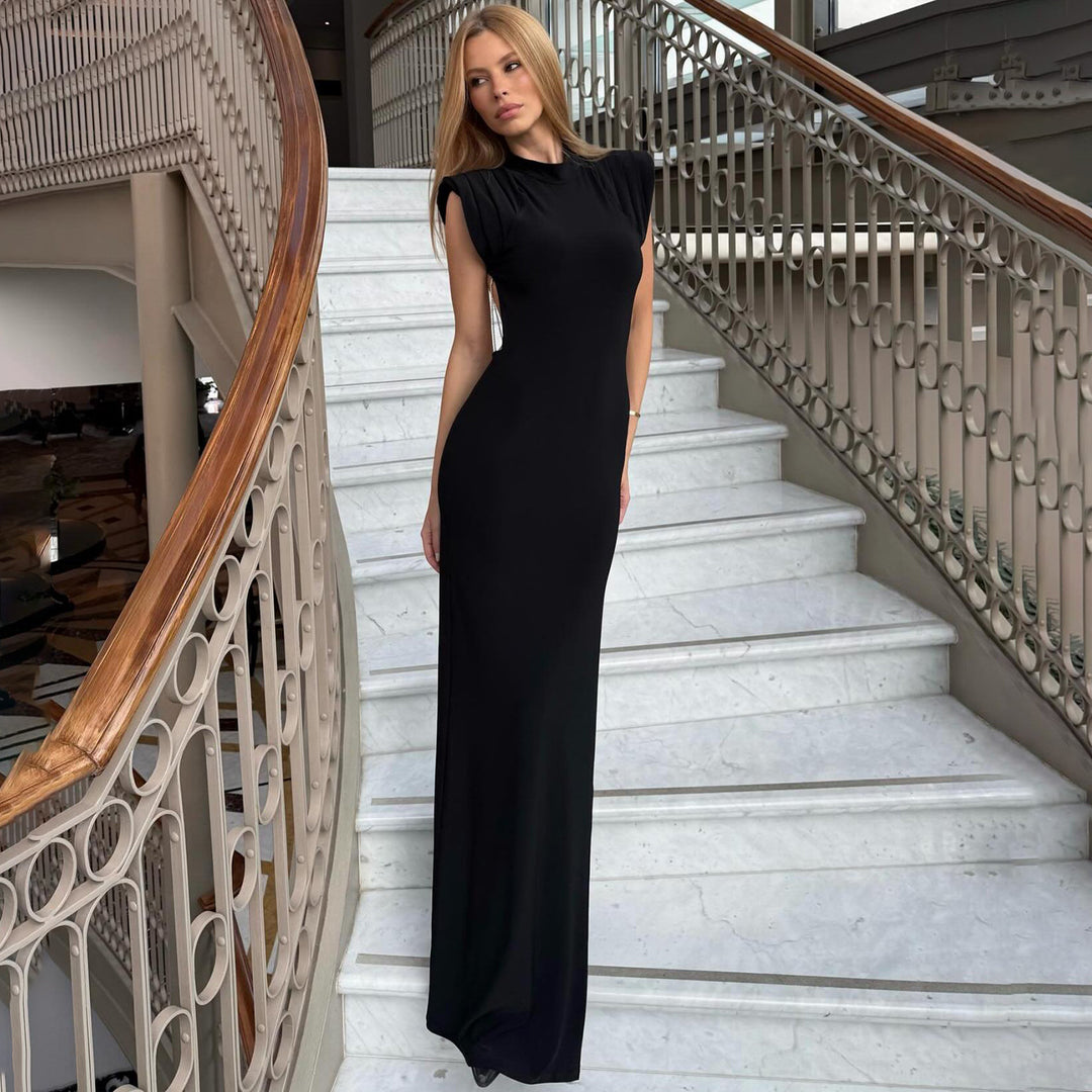 Damer Elegant och figurnära Maxiklänning med puffärmar Mirla-Eva Jonsson