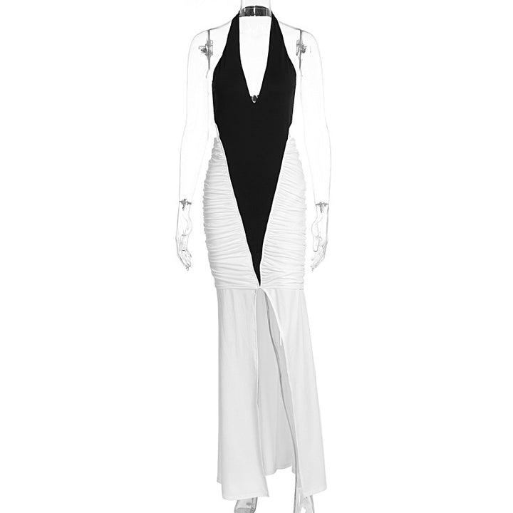 Damer Elegant och figurnära maxiklänning med sprund och rynkor Mirla-Eva Jonsson