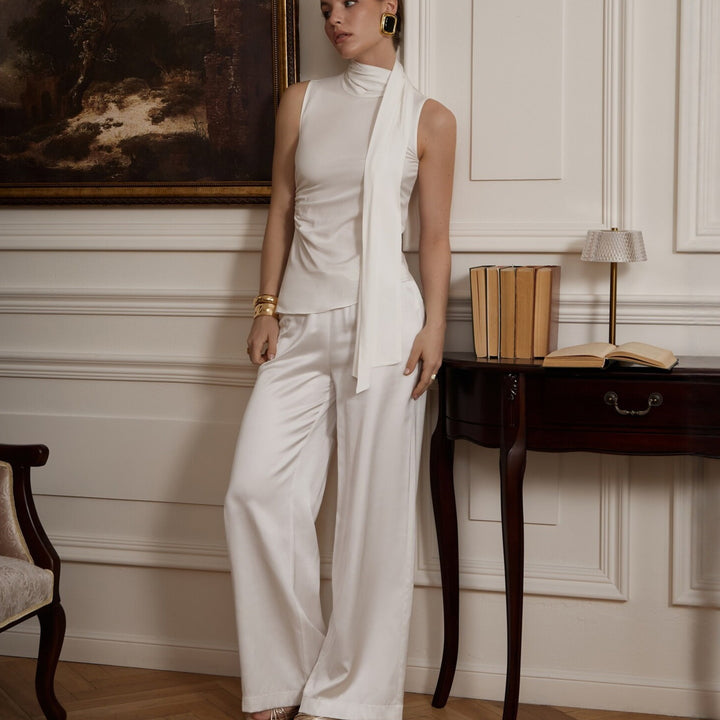 Damer Elegant och figurspelande blus med halsduk Mirla-Eva Jonsson