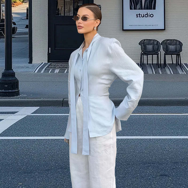 Damer Elegant och flödande blus med knytaccent Mirla-Eva Jonsson