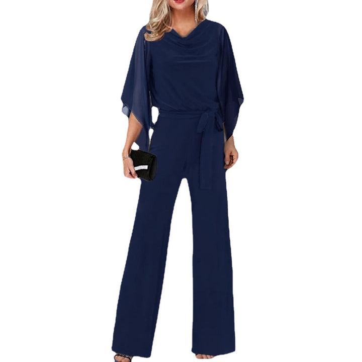 Damer Elegant och flödande jumpsuit med vida ben och midjejusterbart bälte Mirla-Eva Jonsson