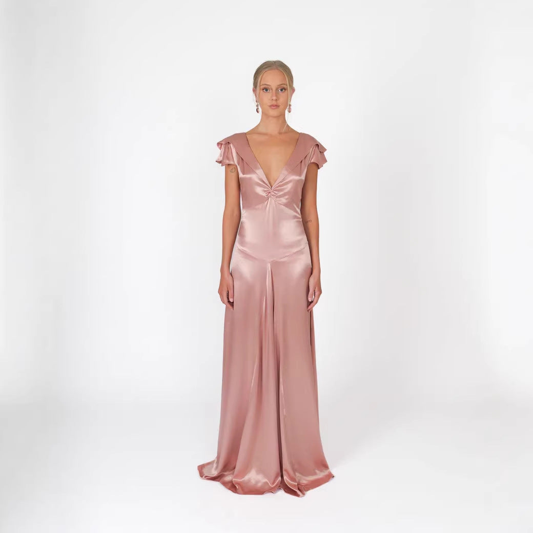 Damer Elegant och flödande satin-jumpsuit Mirla-Eva Jonsson