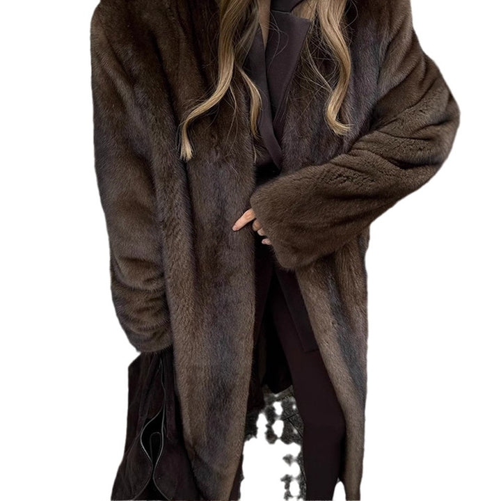 Damer Elegant och fluffig Lång kappa i konstpäls Mirla-Eva Jonsson