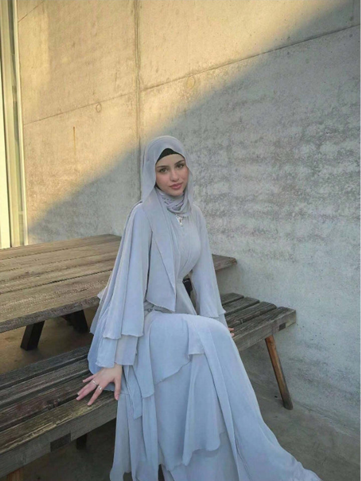 Damer Elegant och flytande lång kaftan med öppna ärmar Mirla-Eva Jonsson