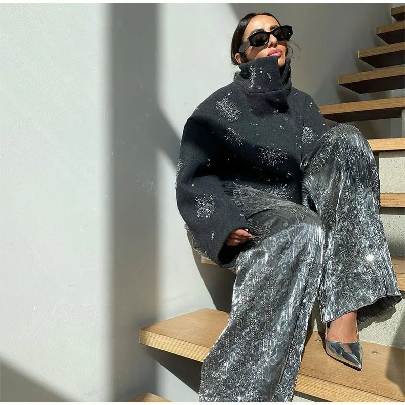 Damer Elegant och glittrande quiltad jacka Mirla-Eva Jonsson