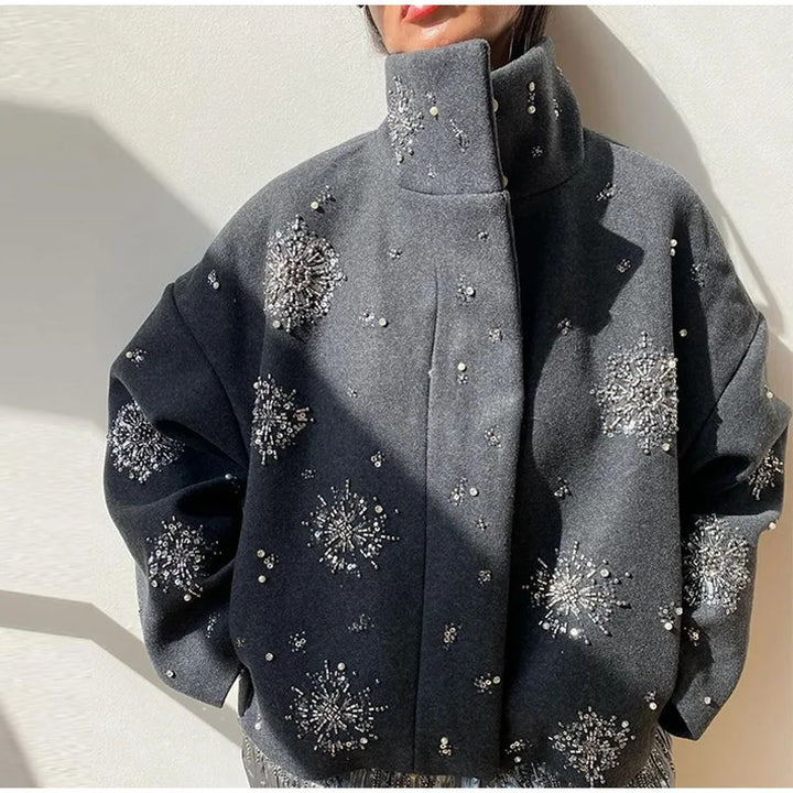 Damer Elegant och glittrande quiltad jacka Mirla-Eva Jonsson