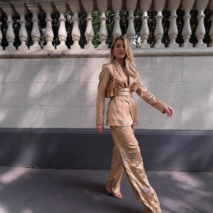 Damer Elegant och högkvalitativ kavaj-set med fin broderi Mirla-Eva Jonsson