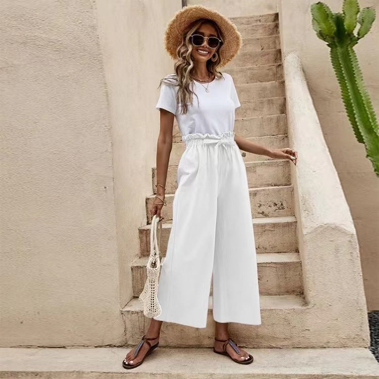 Damer Elegant och luftig culotte-byxa med hög midja Mirla-Eva Jonsson