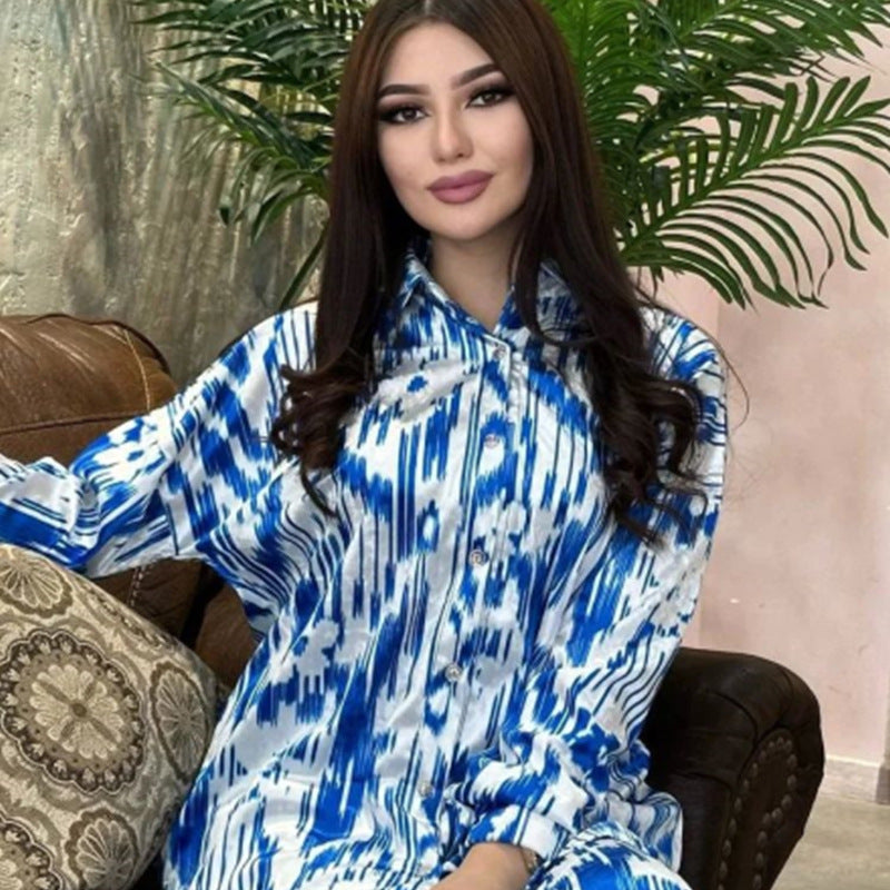 Damer Elegant och luftig kaftan med blommönster Mirla-Eva Jonsson
