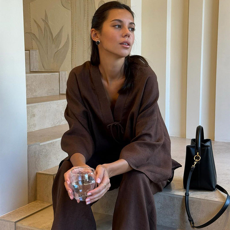 Damer Elegant och luftig linnejacka med sidofickor Mirla-Eva Jonsson