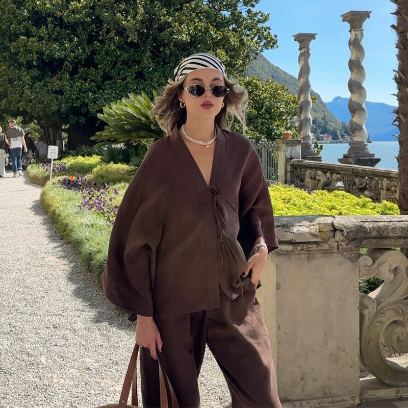 Damer Elegant och luftig linnejacka med sidofickor Mirla-Eva Jonsson