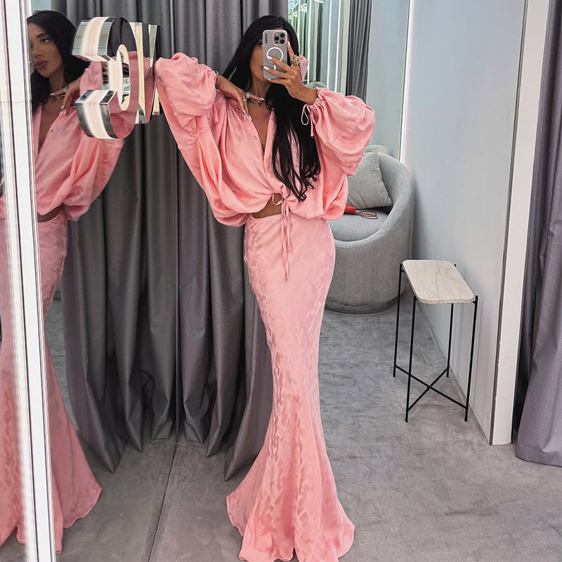 Damer Elegant och luftigt ensemble med voluminösa ärmar Mirla-Eva Jonsson