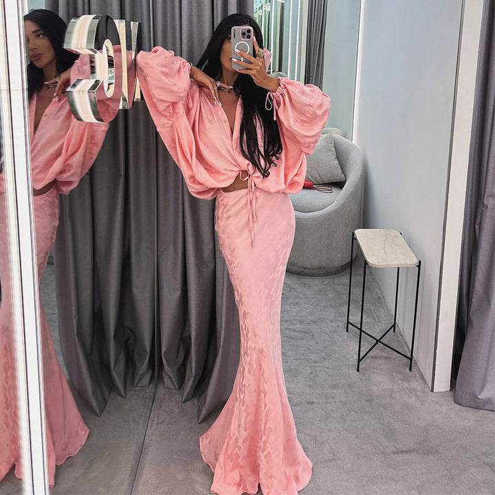 Damer Elegant och luftigt ensemble med voluminösa ärmar Mirla-Eva Jonsson