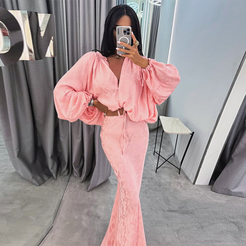 Damer Elegant och luftigt ensemble med voluminösa ärmar Mirla-Eva Jonsson