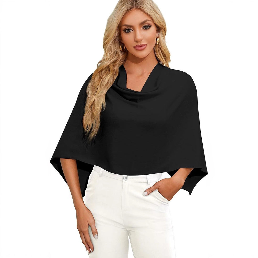 Damer Elegant och mångsidig stickad poncho Mirla-Eva Jonsson