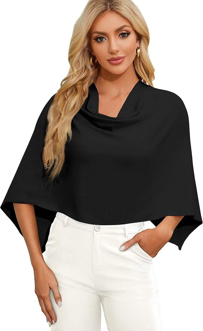 Damer Elegant och mångsidig stickad poncho Mirla-Eva Jonsson