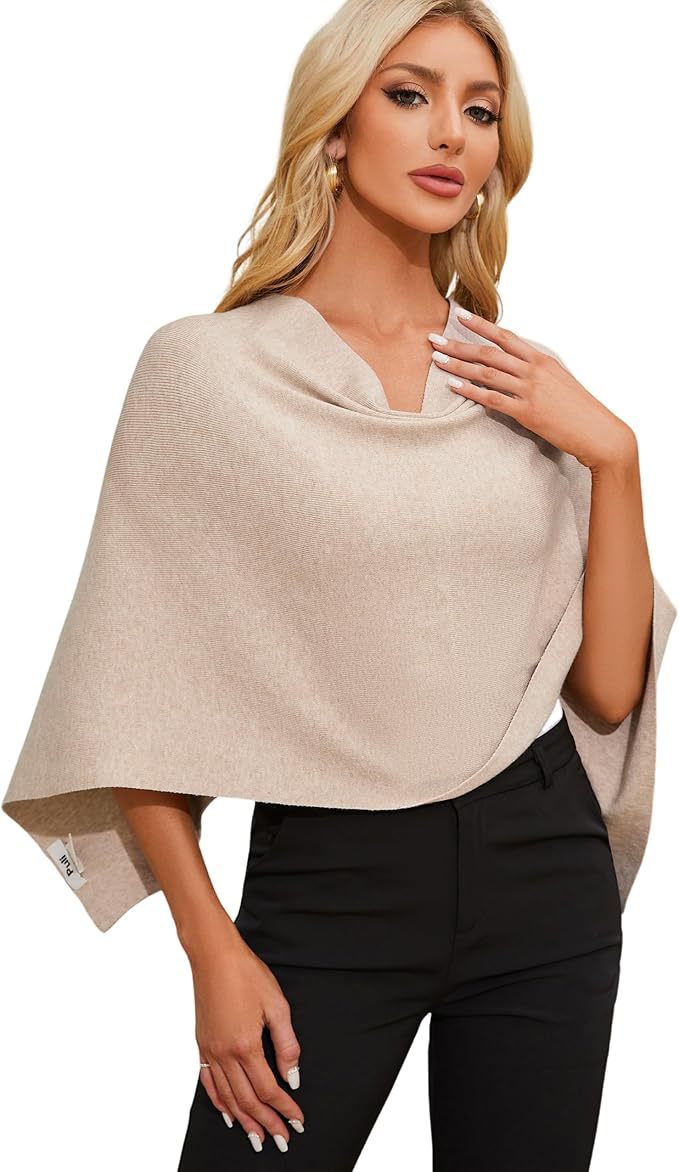 Damer Elegant och mångsidig stickad poncho Mirla-Eva Jonsson