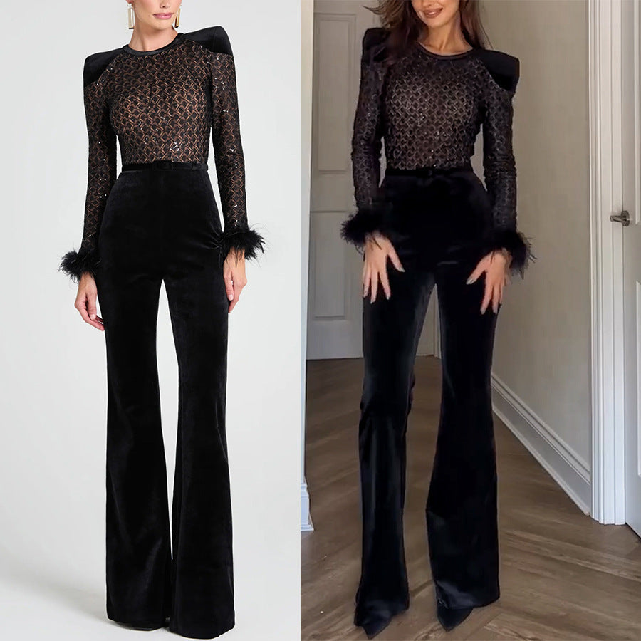 Damer Elegant och moderiktig blus med paljetter och utsvängda ärmar Mirla-Eva Jonsson