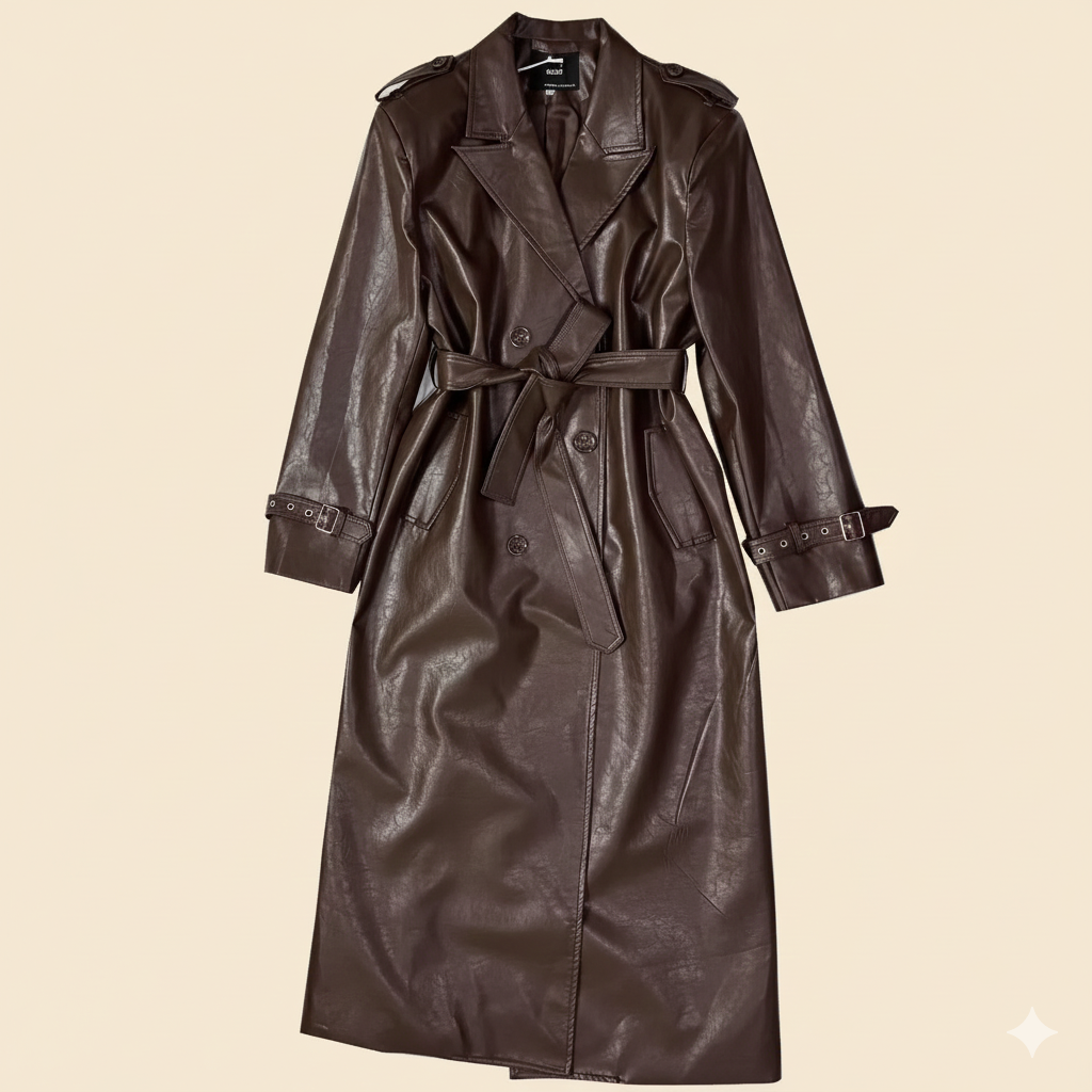 Damer Elegant och moderiktig trenchcoat i konstläder Mirla-Eva Jonsson