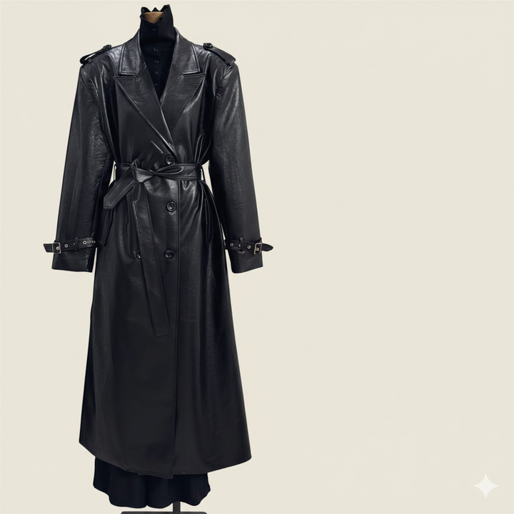 Damer Elegant och moderiktig trenchcoat i konstläder Mirla-Eva Jonsson