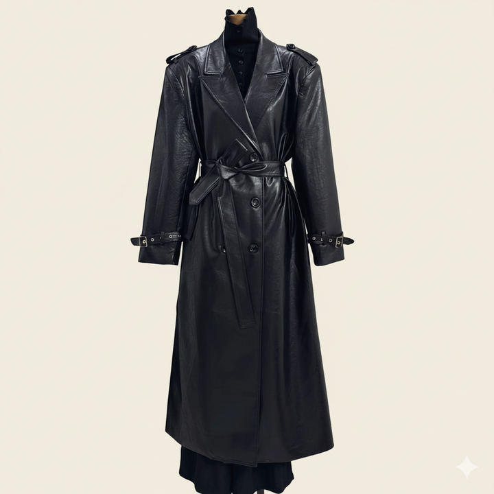Damer Elegant och moderiktig trenchcoat i konstläder Mirla-Eva Jonsson