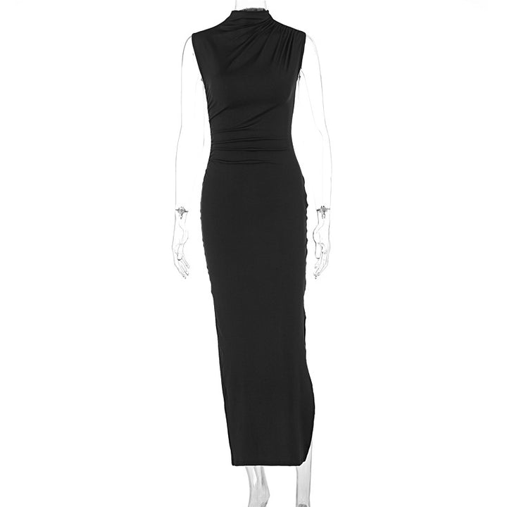 Damer Elegant omlottklänning med figursydd passform och hög slits Mirla-Eva Jonsson