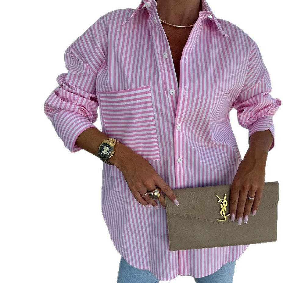 Damer Elegant randig blus med avslappnad passform Mirla-Eva Jonsson